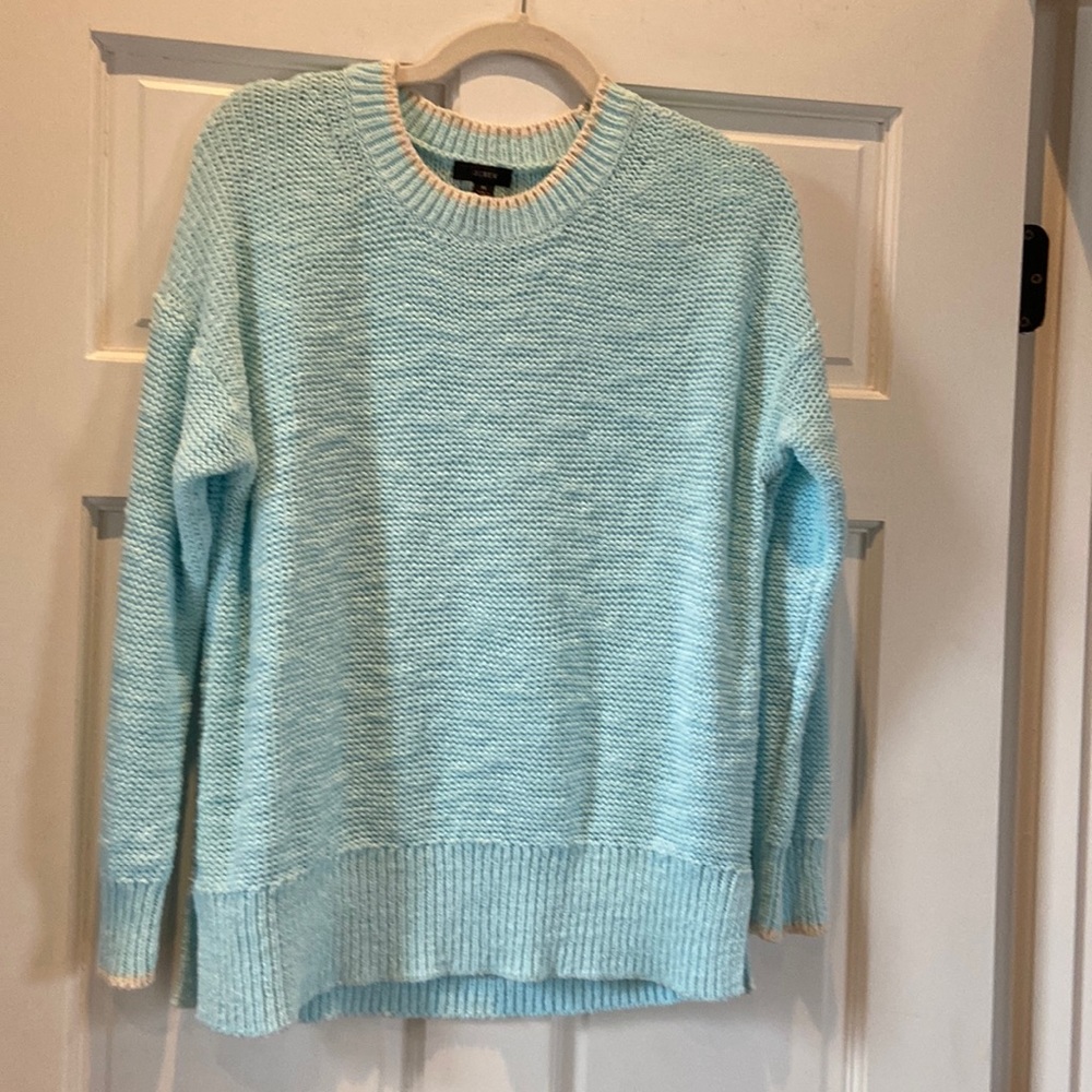 J Crew aqua blue sweater size M.